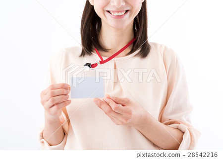 Young lady, identification card, security card 28542216