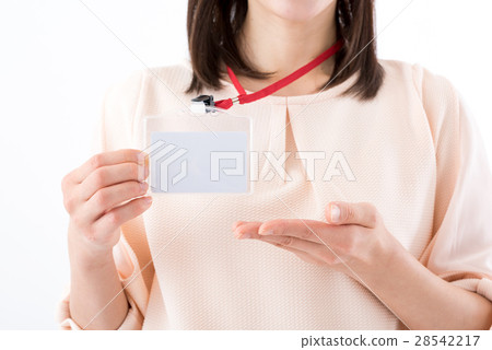 Young lady, identification card, security card 28542217