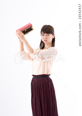 年輕的女士，錢包，空，陷入困境 28542437