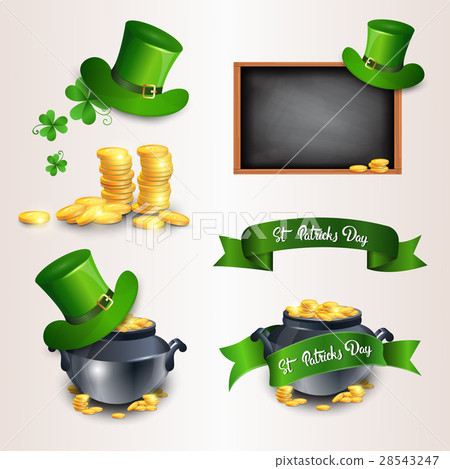 Saint Patrick Day Beer Festival Banner Icon Set 28543247