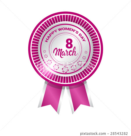 8 March International Women Day Greeting Card Icon 28543282