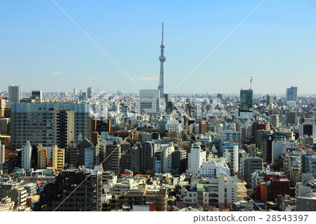 從文京區文娛中心看的東京風景 從文京區文娛中心看的東京風景 28543397