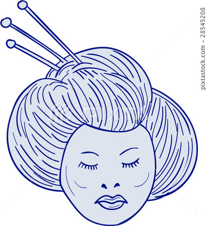 Geisha Girl Head Drawing Geisha Girl Head Drawing 28545208