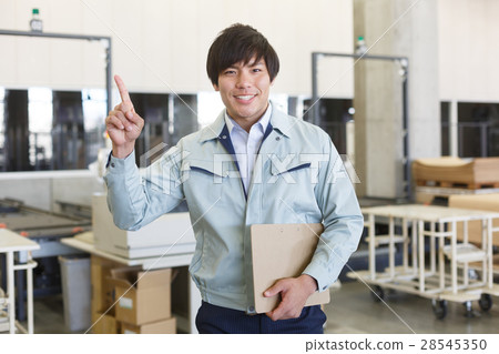 Logistics warehouse finger pointing 28545350