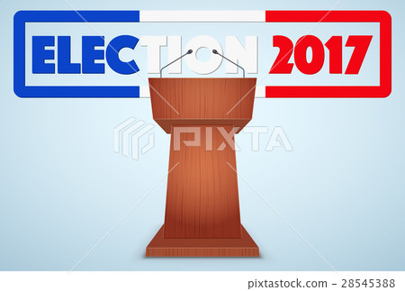 Podium Tribune with French Election Symbol 28545388