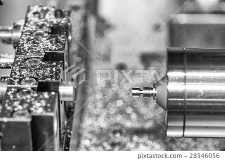 CNC lathe with the work pieces 28546056