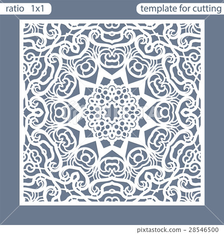 Template square greeting cards laser cut. 28546500