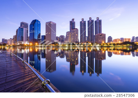 the building reflection with the water 28547306