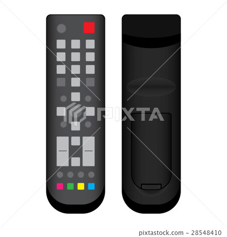 Remote Control Black Front and Back View. - Stock Illustration ...