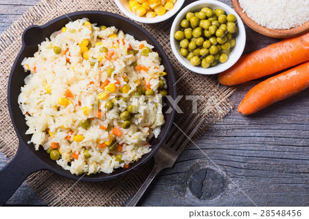 fried rice in pan fried rice in pan 28548456