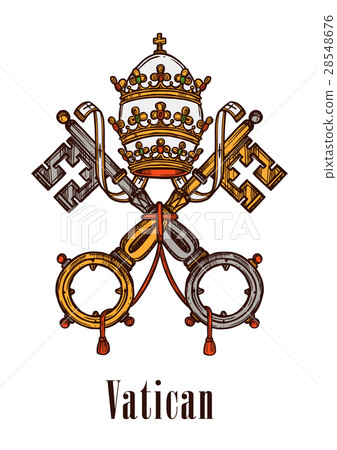 Vatican keys symbol coat of arms vector icon 28548676