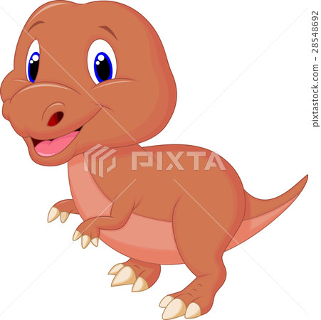 Cute baby dinosaur cartoon 28548692
