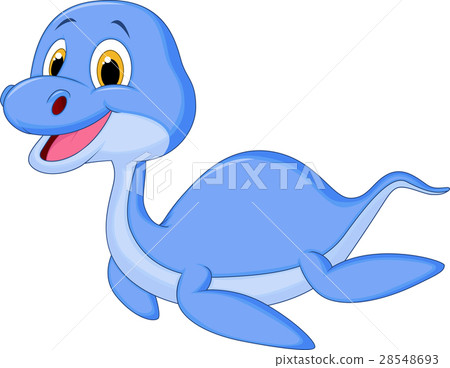 Cute dinosaur swimming 28548693