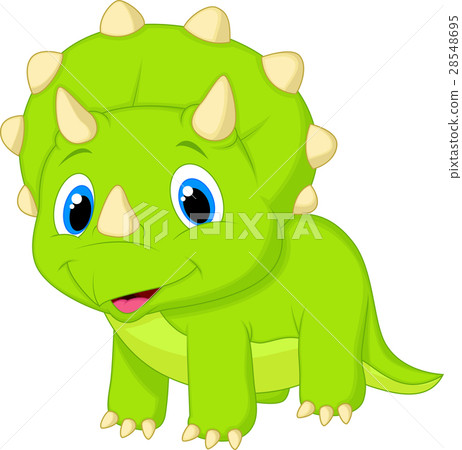 Cute baby triceratops cartoon Cute baby triceratops cartoon 28548695