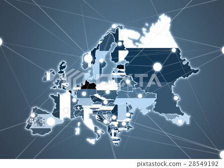 Color Country Map of Europe 28549192