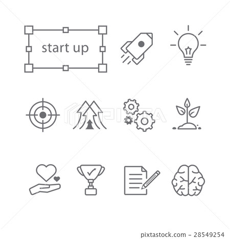 Thin line icons set, Start up - Stock Illustration [28549254] - PIXTA