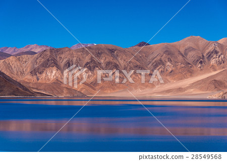 Pangong Lake against blue sky Pangong Lake against blue sky 28549568