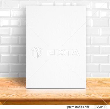 Black White paper poster lean at white tiles Black White paper poster lean at white tiles 28550415