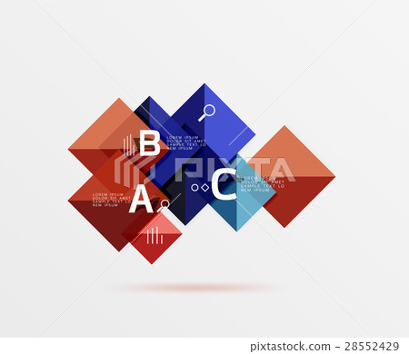 Geometric square and triangle template 28552429