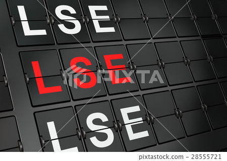 Stock market indexes concept: LSE on airport board 28555721