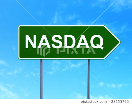 Stock market indexes concept: NASDAQ on road sign Stock market indexes concept: NASDAQ on road sign 28555723