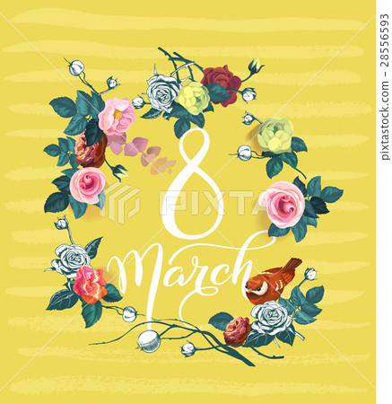 8 March. International women's day greeting card 28556593