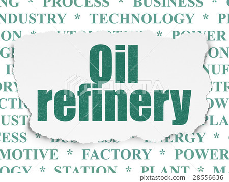 Manufacuring concept: Oil Refinery on Torn Paper 28556636