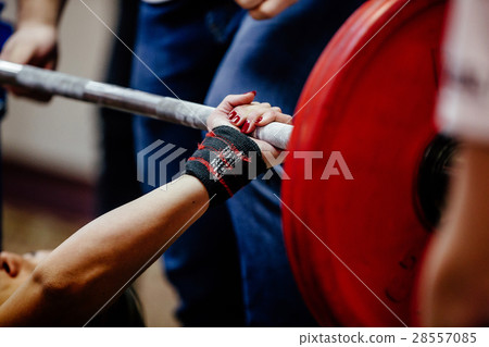 hand wristbands young girl 28557085