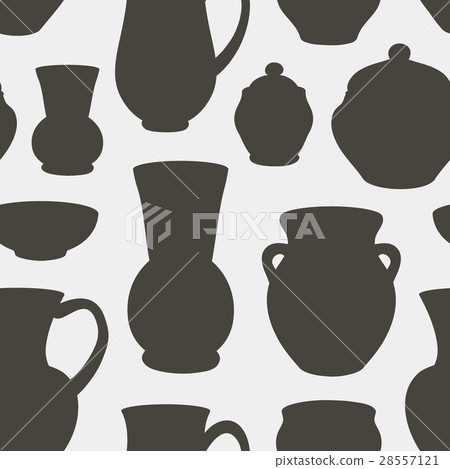 Rustic ceramic utensils pattern Rustic ceramic utensils pattern 28557121