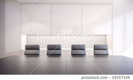 White cabinet in meeting room / 3D rendering 28557189