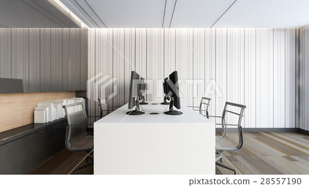 Modern working room with cabinet / 3D Rendering 28557190