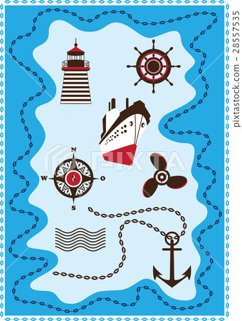 Marine, Sailing and Sea Icons, Vector Icon Set 28557535