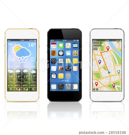 Smart phones with widgets Smart phones with widgets 28558198