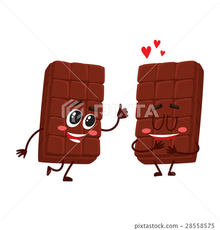Two chocolate bar characters, showing thumb up Two chocolate bar characters, showing thumb up 28558575