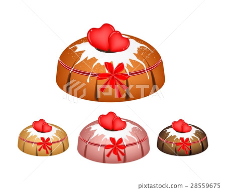 Valentine Bundt Cake Topped with Sugar Glaze 28559675