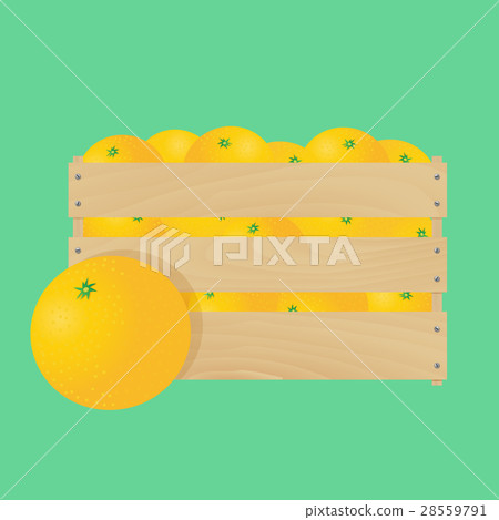 Sweet orange in wooden box Sweet orange in wooden box 28559791