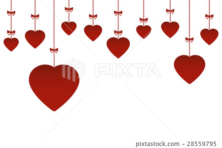 Valentine's day hanging hearts background 28559795