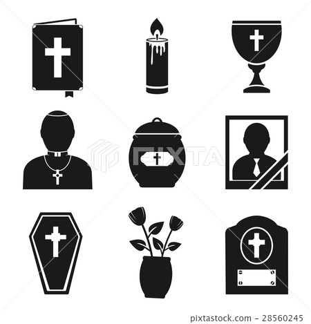 Funeral Icons Set Funeral Icons Set 28560245