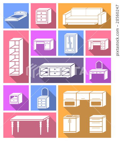 Furniture flat icons Furniture flat icons 28560247