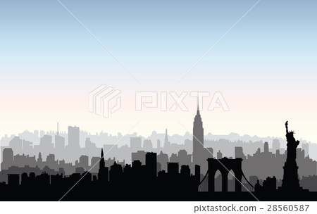 New York City buildings silhouette. USA cityscpe 28560587