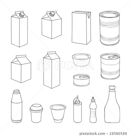 Food packaging template set Different package icon 28560589