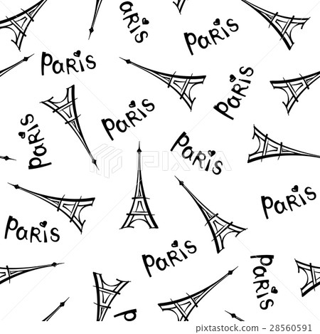 Paris city pattern. Travel France tile background Paris city pattern. Travel France tile background 28560591