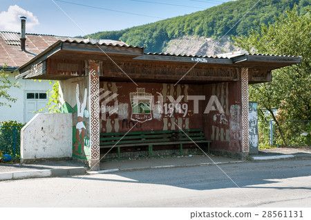 forgotten empty bus-stop 28561131