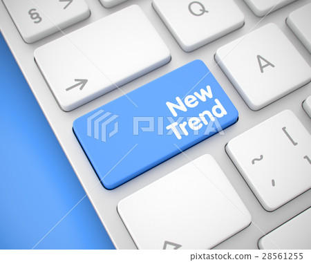 New Trend - Text on Blue Keyboard Keypad. 3D. 28561255