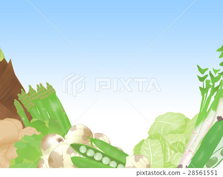 Spring vegetable sky background illustration - Stock Illustration ...