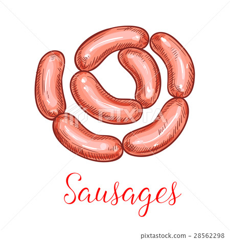 Sausages bundle vector isolated icon Sausages bundle vector isolated icon 28562298