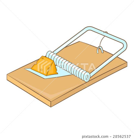 Mousetrap icon, cartoon style 28562537