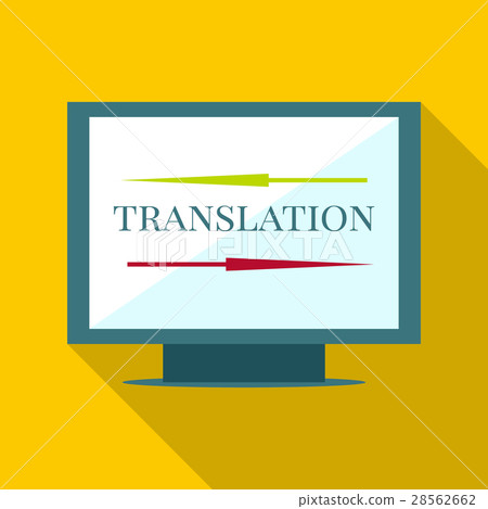 Computer translation icon, flat style Computer translation icon, flat style 28562662