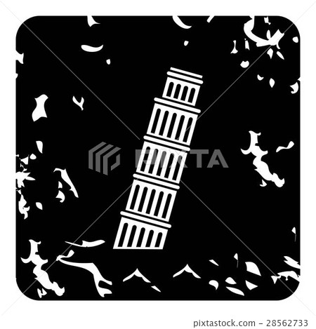 Pisa Tower icon, grunge style Pisa Tower icon, grunge style 28562733