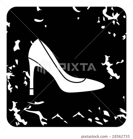 High heel shoe icon, grunge style 28562735